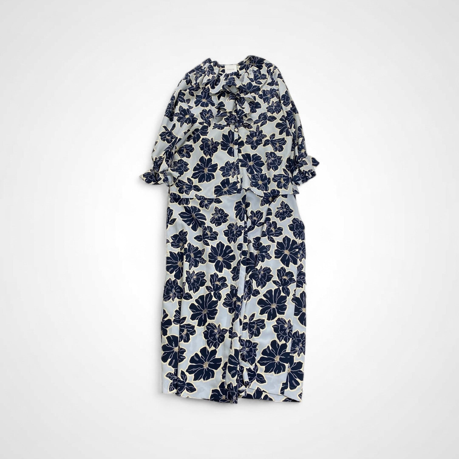 CO|TE コート / ハイビスカスフラワー セットアップ ブルー ネイビー ESTNATION取扱い 参考定価：100,000程度 SIZE:40(L程度)