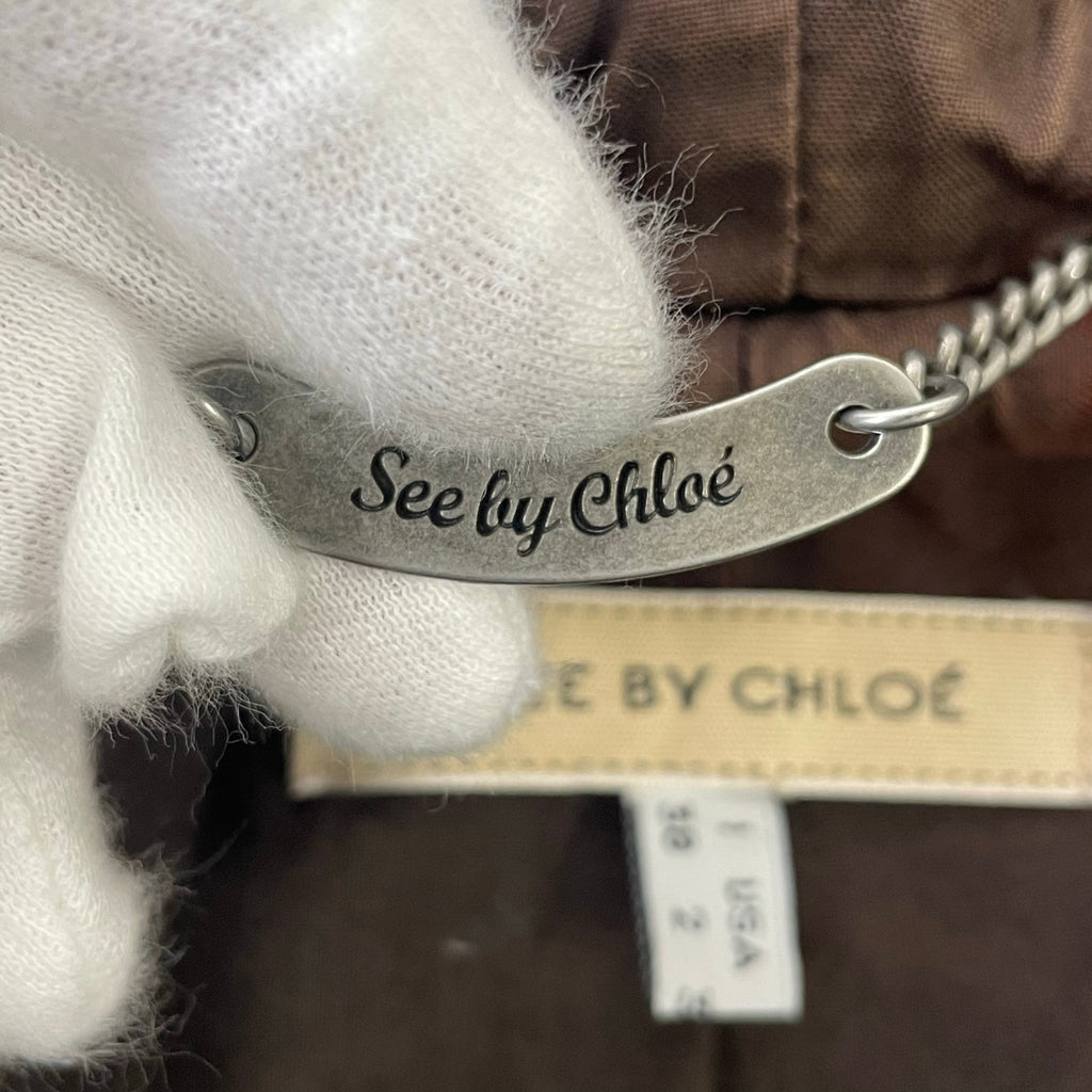 SEE BY CHLOE / ウールMIXジャガードフーデッドコート 参考定価：100,000程度 SIZE:38