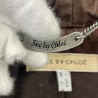 SEE BY CHLOE / ウールMIXジャガードフーデッドコート 参考定価：100,000程度 SIZE:38