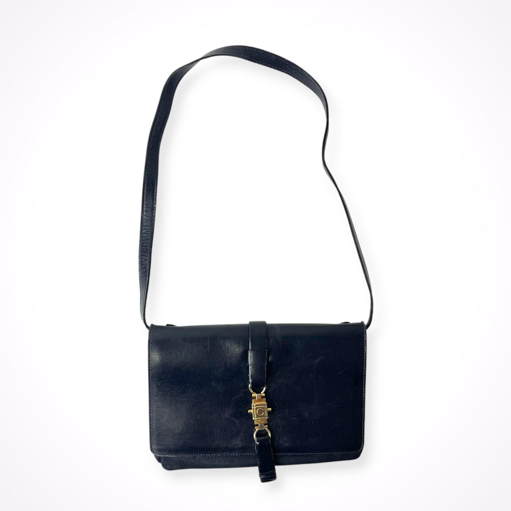 CELINE / ヴィンテージ トリオワンショルダーバッグ ダークネイビー