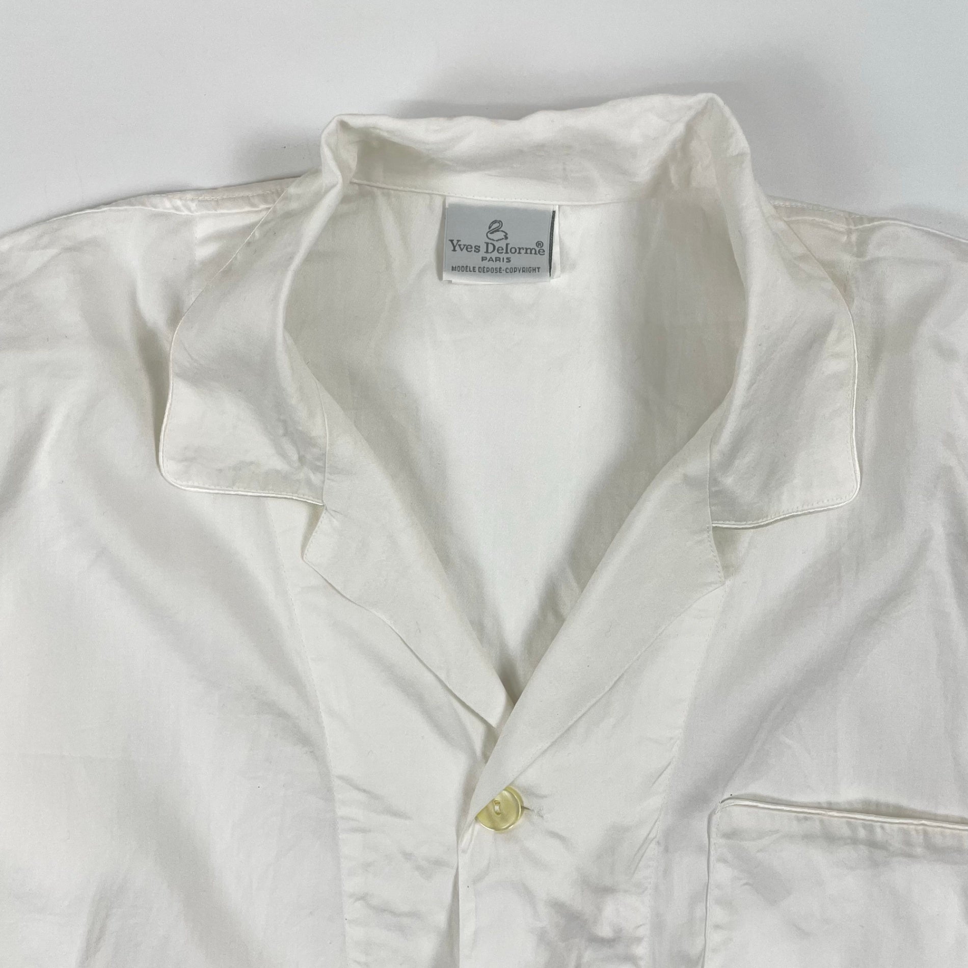 YVES DELORME / ユーロ コットンパジャマシャツ 参考定価：30,000程度 SIZE:L