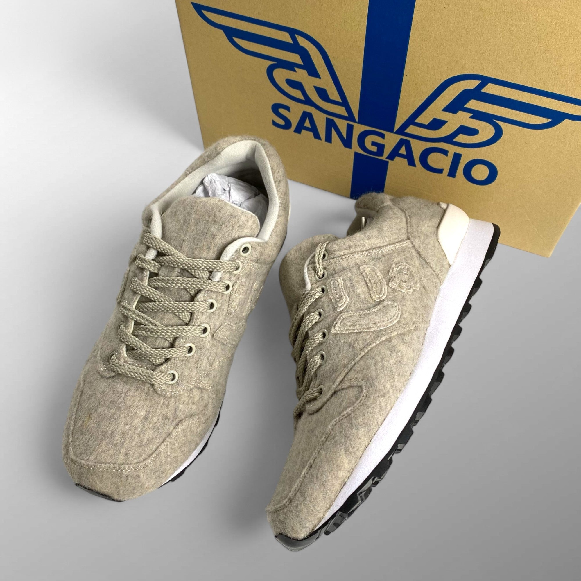 【未使用】 SANGACIO サンガッチョ / Tweed Greige ツイード スニーカー グレージュ 参考定価：22,500+tax SIZE:27cm