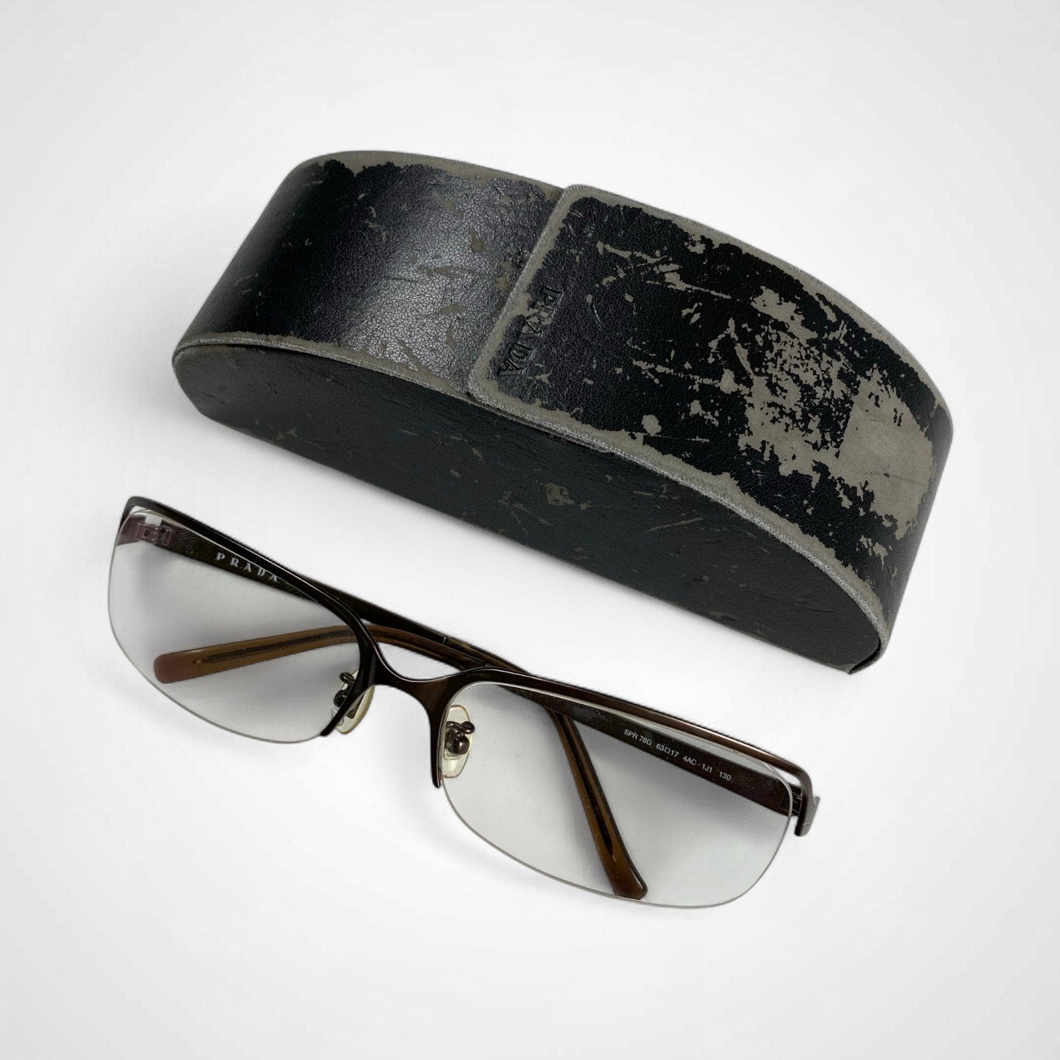 PRADA プラダ / ハーフリム 伊達メガネ 度なしクリアレンズ