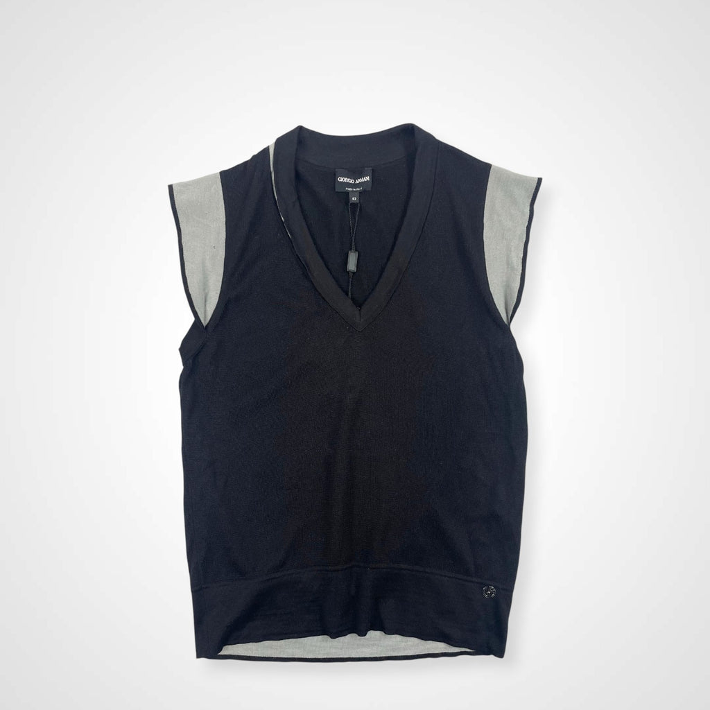 GIORGIO ARMANI ジョルジオ アルマーニ / シルクカシミヤノースリーブニット タグ付 参考定価：150,000程度 SIZE:42