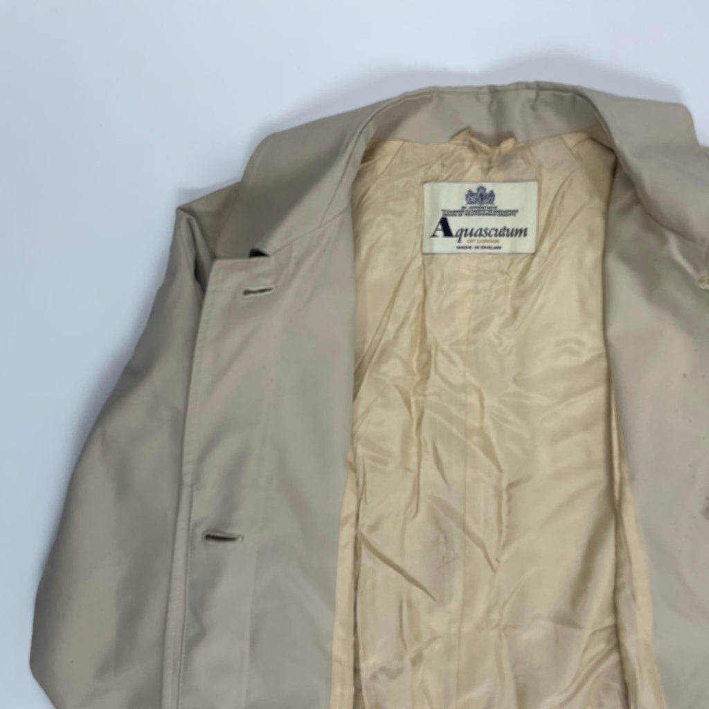 Aquascutum アクアスキュータム / ピーチスキンステンカラーコート 英国製 SIZE：M程度