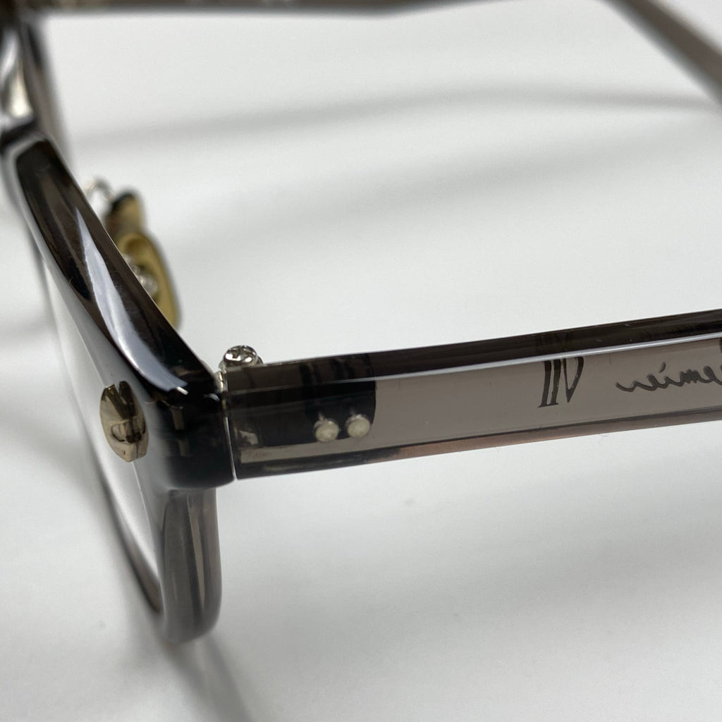 【美品】 金子眼鏡 × 泰八郎謹製 職人シリーズ / PREMIER VII 伊達メガネ クリアグレーフレーム 度なしクリアレンズ 参考定価：58,000+tax