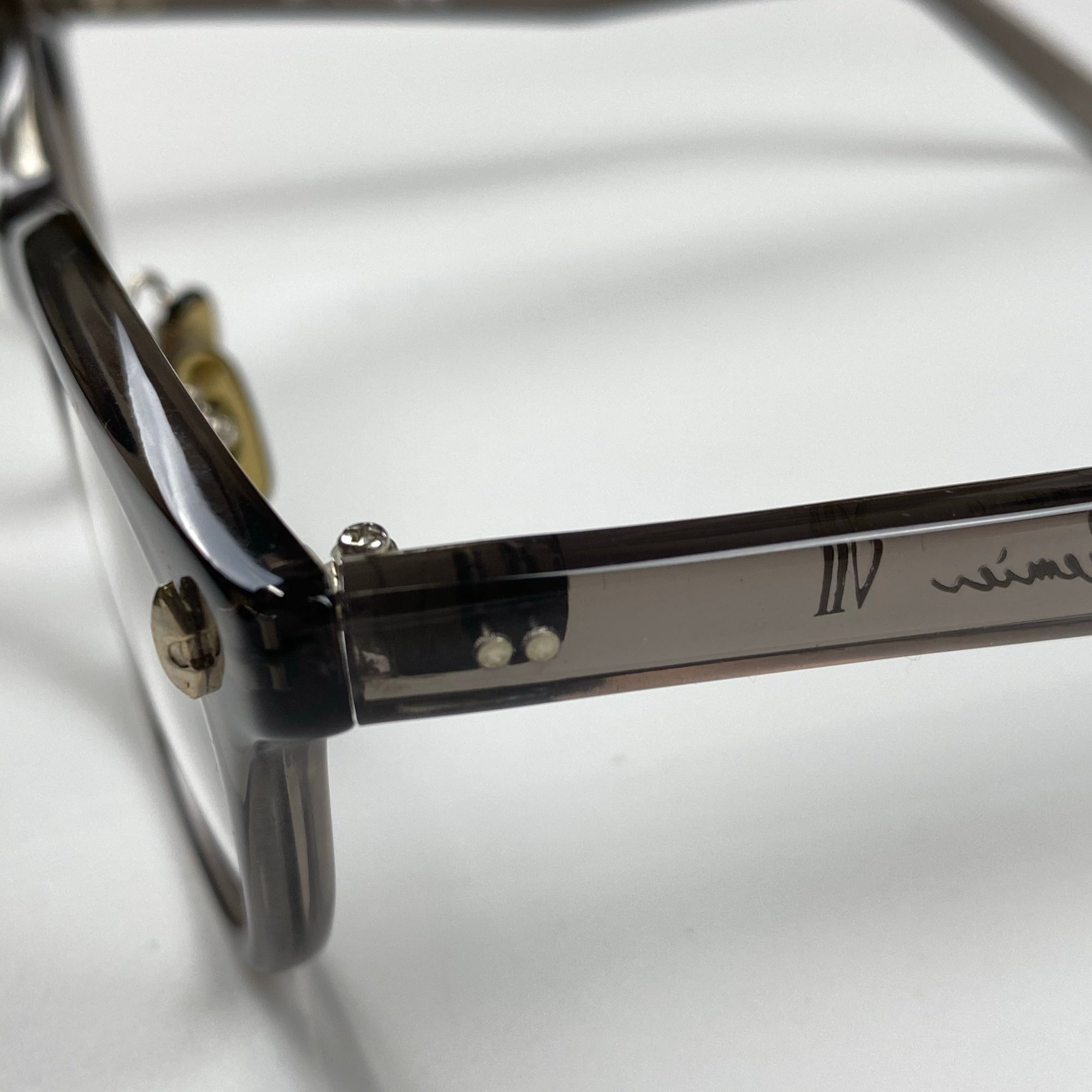 【美品】 金子眼鏡 × 泰八郎謹製 職人シリーズ / PREMIER VII 伊達メガネ クリアグレーフレーム 度なしクリアレンズ 参考定価：58,000+tax