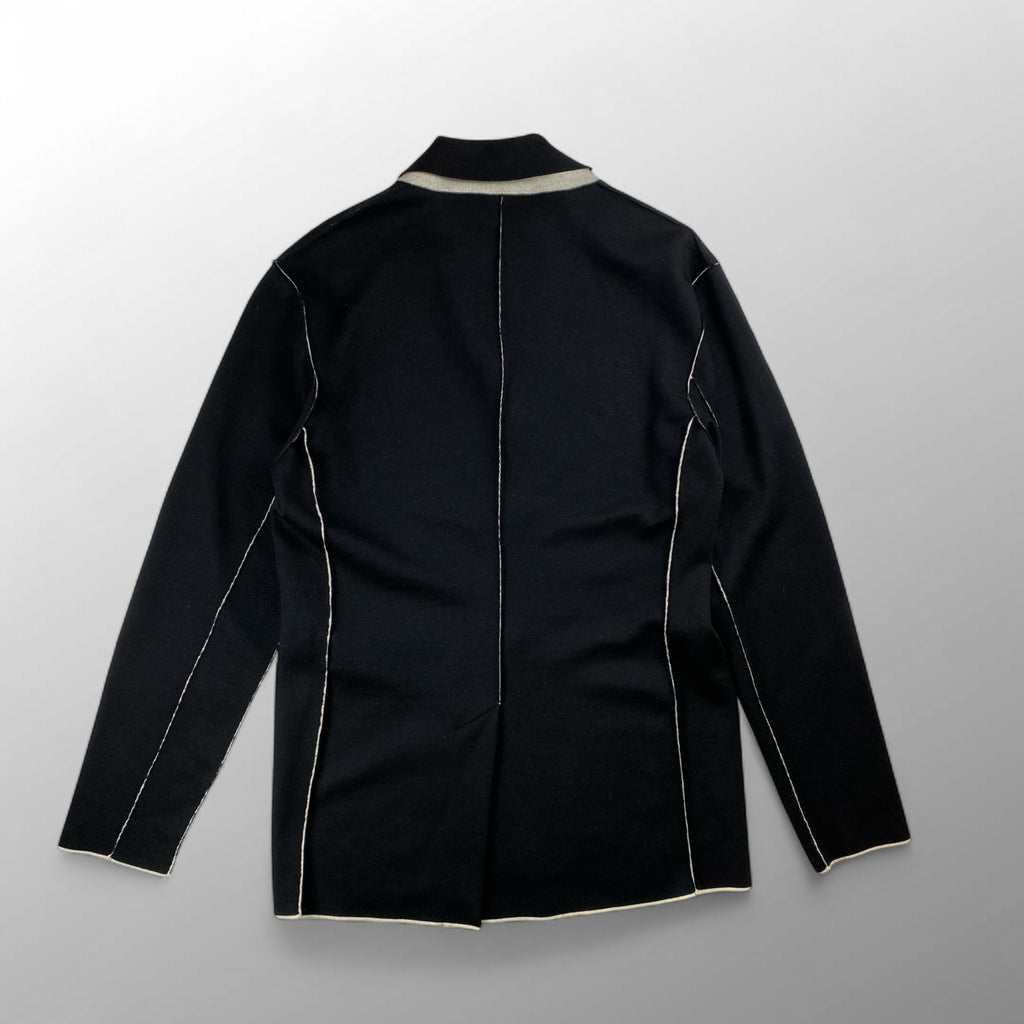 FENDI フェンディ / ニット バイカラー ジャガード ジャケット MADE IN ITALY SIZE:48（L程度）