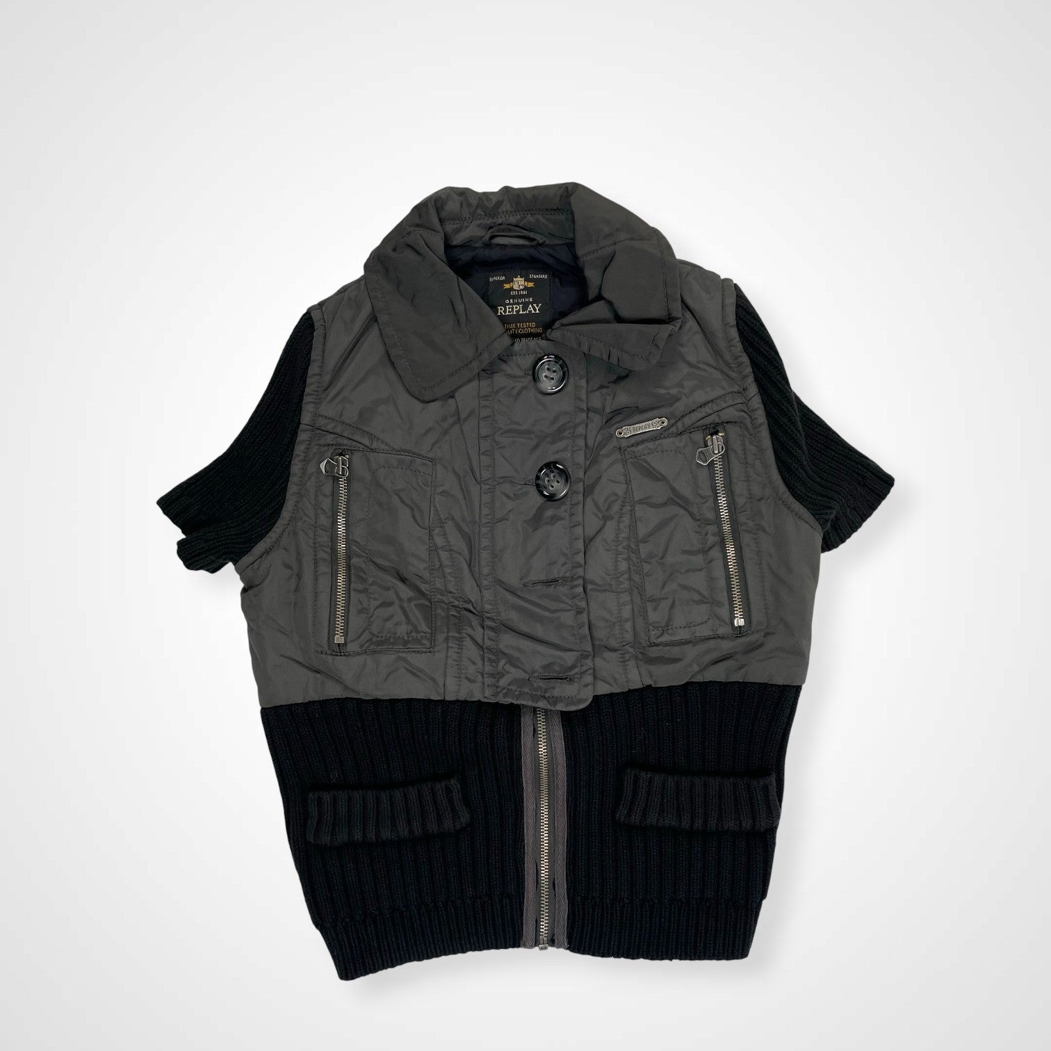 REPLAY リプレイ / ギミックベスト ブラック Y2K SIZE：XS