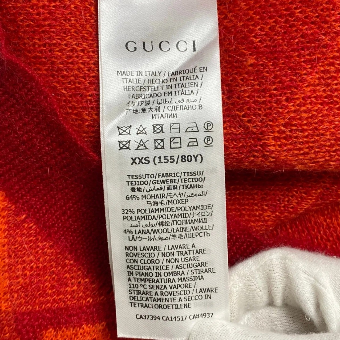 GUCCI グッチ / モヘヤMIX アーガイルベスト オレンジ×レッド 22SS