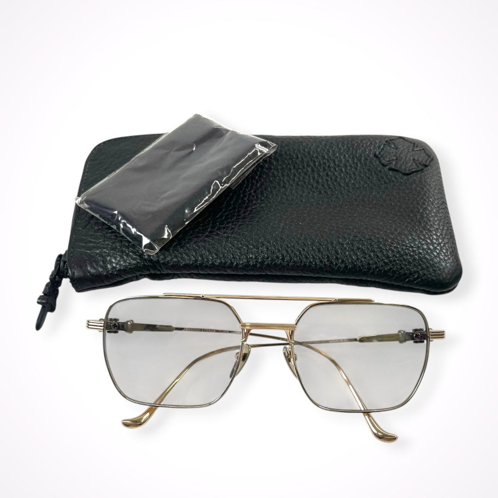 CHROME HEARTS / MAGNUMⅡ ケース付 度なしカラーレンズ ゴールドフレーム SIZE:57□20-135