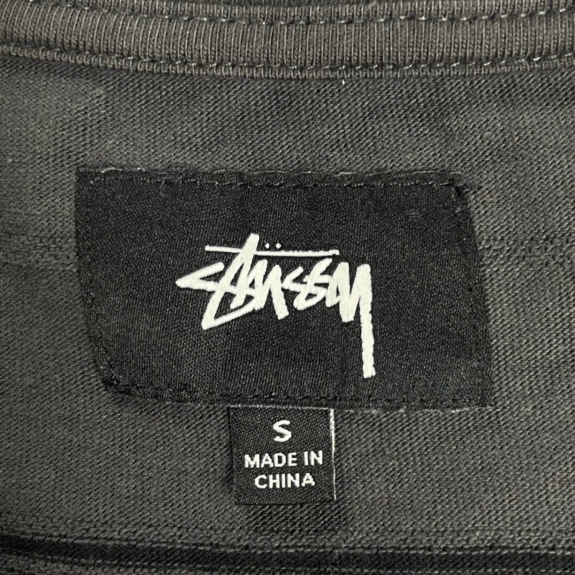 stussy ステューシー / Travis longsleeve crew グレー×ブラック SIZE:S 参考定価：15,000程度
