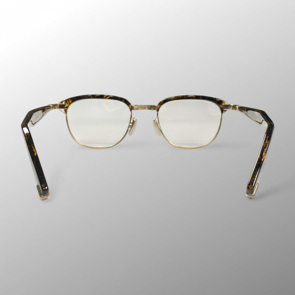 金子眼鏡 「PREMIUM」ライン / サーモント シルバーコンビ ブラウンイエロー 度なしクリアレンズ  参考定価：82,000+tax