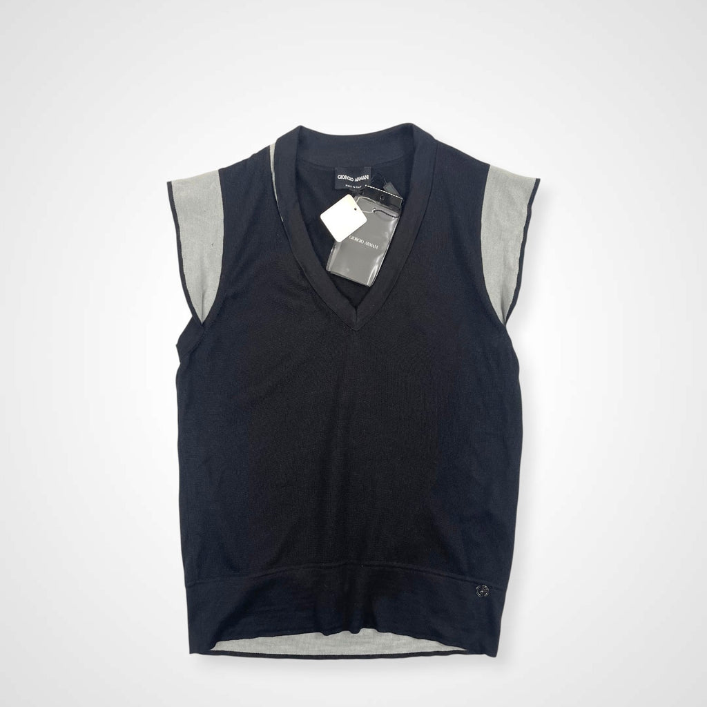 GIORGIO ARMANI ジョルジオ アルマーニ / シルクカシミヤノースリーブニット タグ付 参考定価：150,000程度 SIZE:42