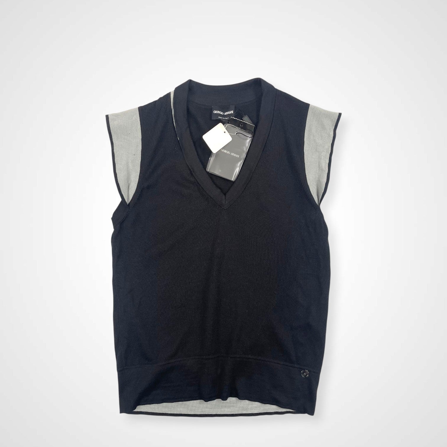 GIORGIO ARMANI ジョルジオ アルマーニ / シルクカシミヤノースリーブニット タグ付 参考定価：150,000程度 SIZE:42