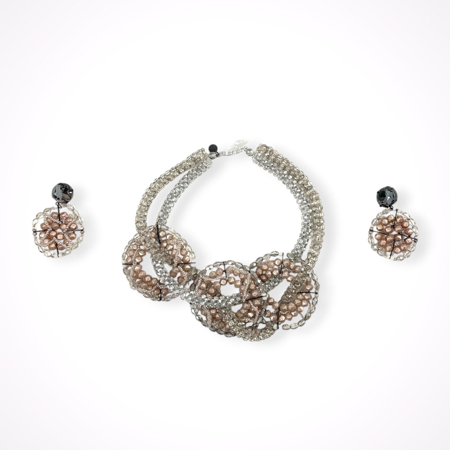 GIORGIO ARMANI / ビジューネックレス・イヤリングセット 参考定価：220,000程度