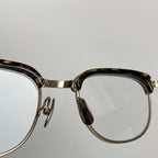 金子眼鏡 「PREMIUM」ライン / サーモント シルバーコンビ ブラウンイエロー 度なしクリアレンズ  参考定価：82,000+tax