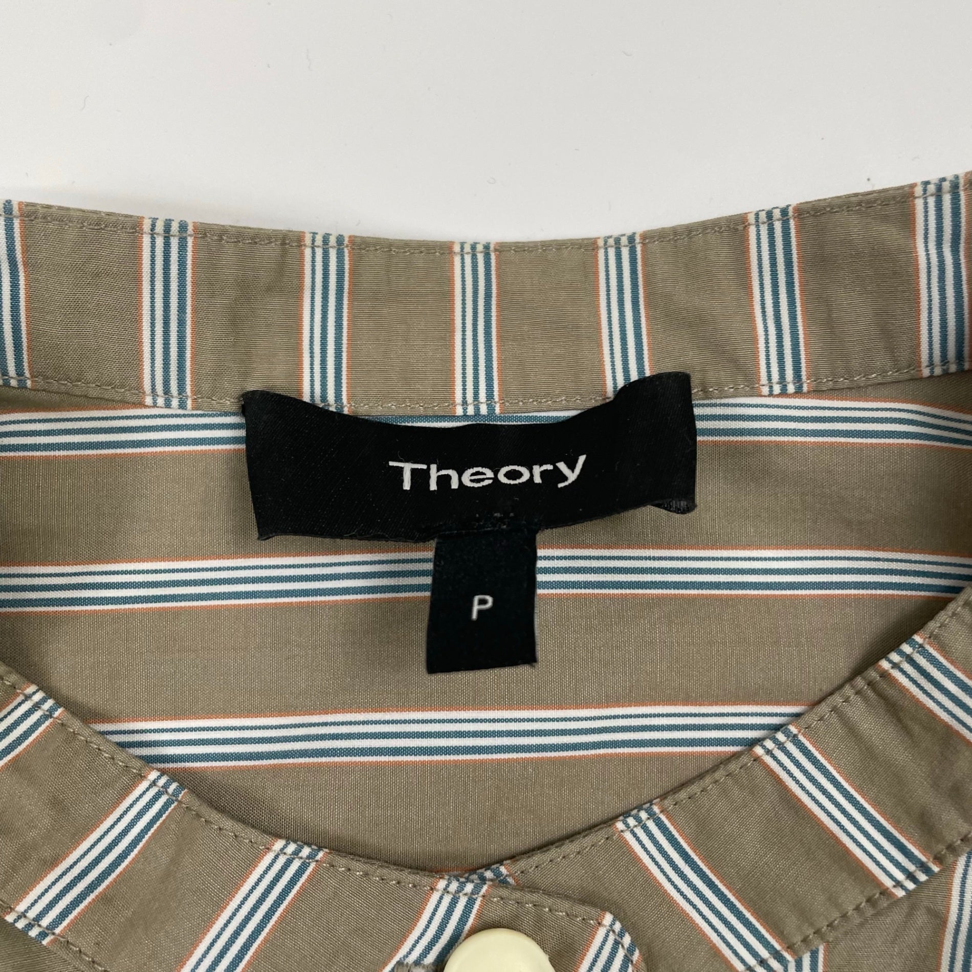 Theory セオリー / カラーレスギャザーストライプシャツ 参考定価：22,000程度 SIZE:P