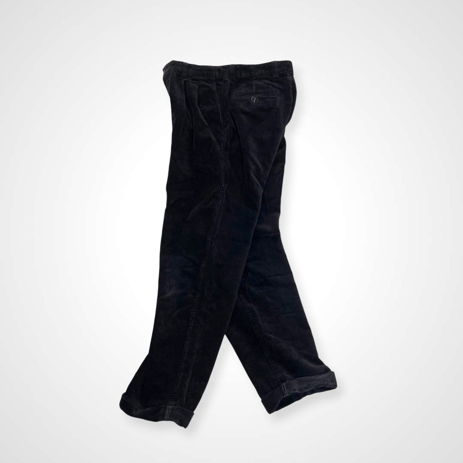 OLD GAP オールドギャップ / 00s 太畝コーデュロイ2タックワイドパンツ ブラック SIZE:31/32