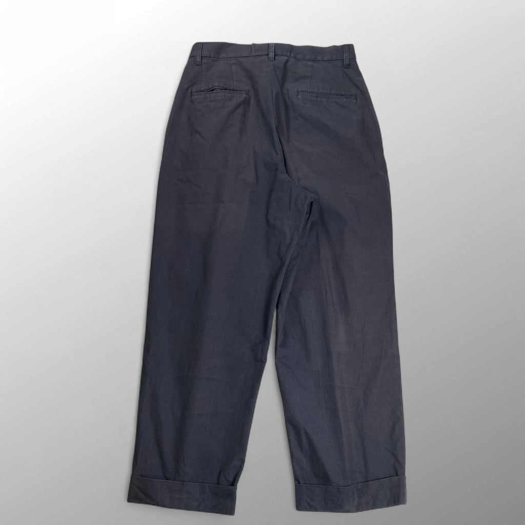 OPUS JAPAN オーパスジャパン / 1タックハイドチェックスラックス グレーネイビー カセドラル取扱い SIZE:L