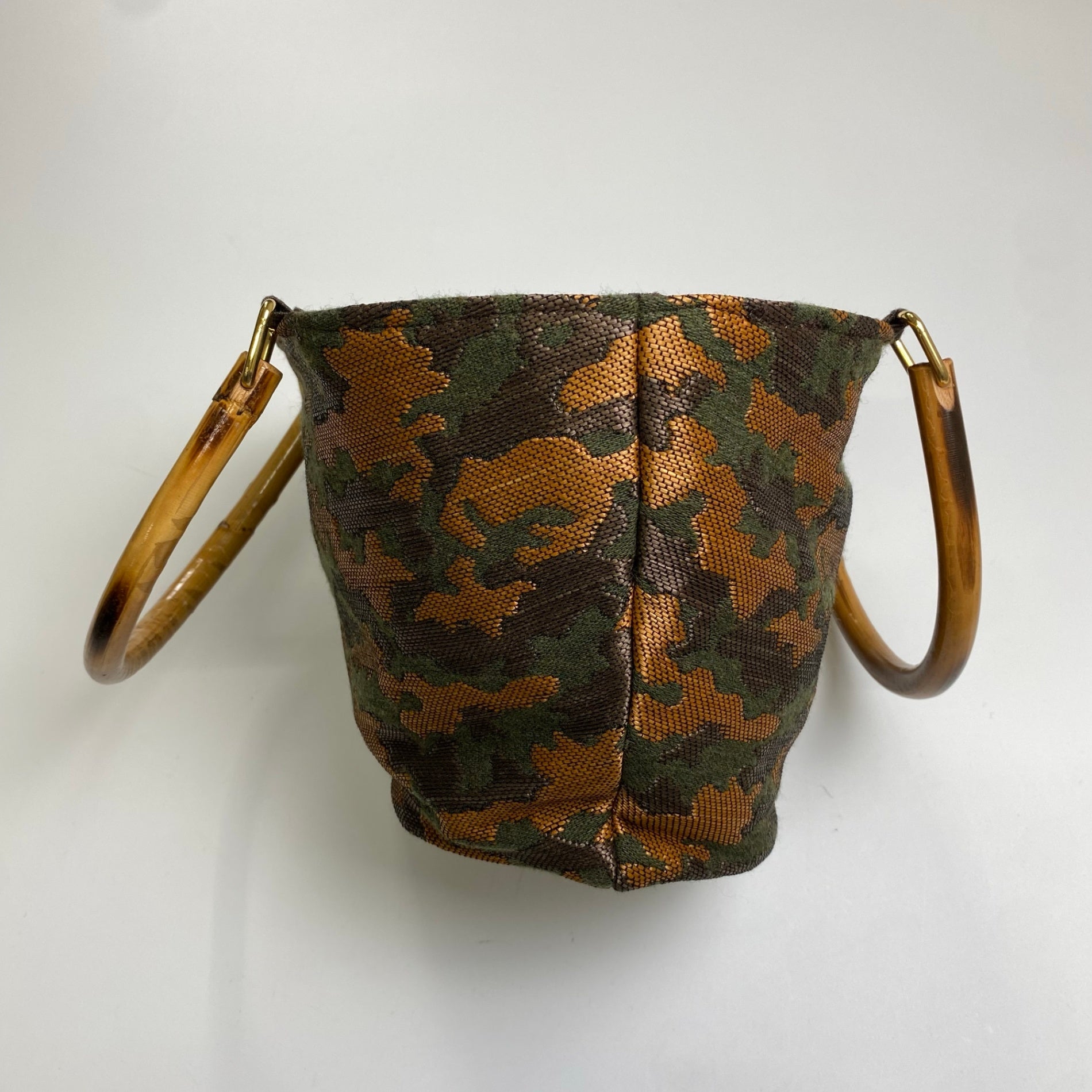 caterina bertini カテリーナ・ベルティーニ / ウッドハンドル ハンドバッグ ジャガード生地 TOMORROW LAND取扱い