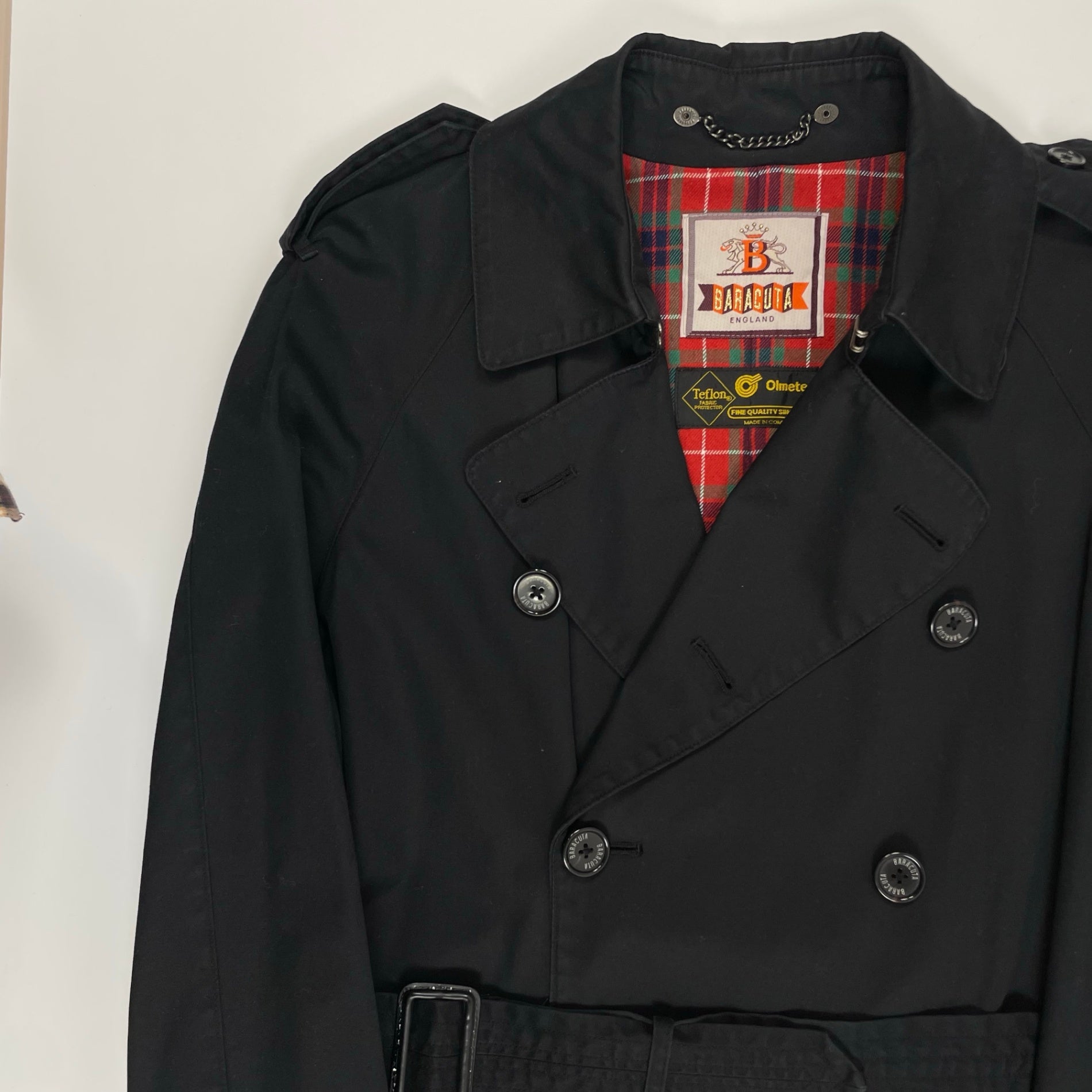 BARACUTA バラクータ / 推定90s olmetexトレンチコート ブラック SIZE:L