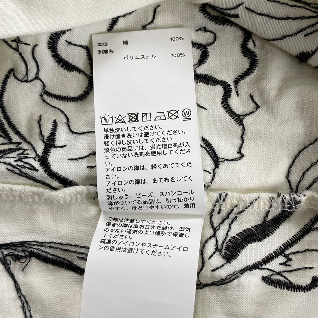 MAISON SPECIAL メゾンスぺシャル / フラワー刺繍 ボタニカル Tシャツ SIZE：2