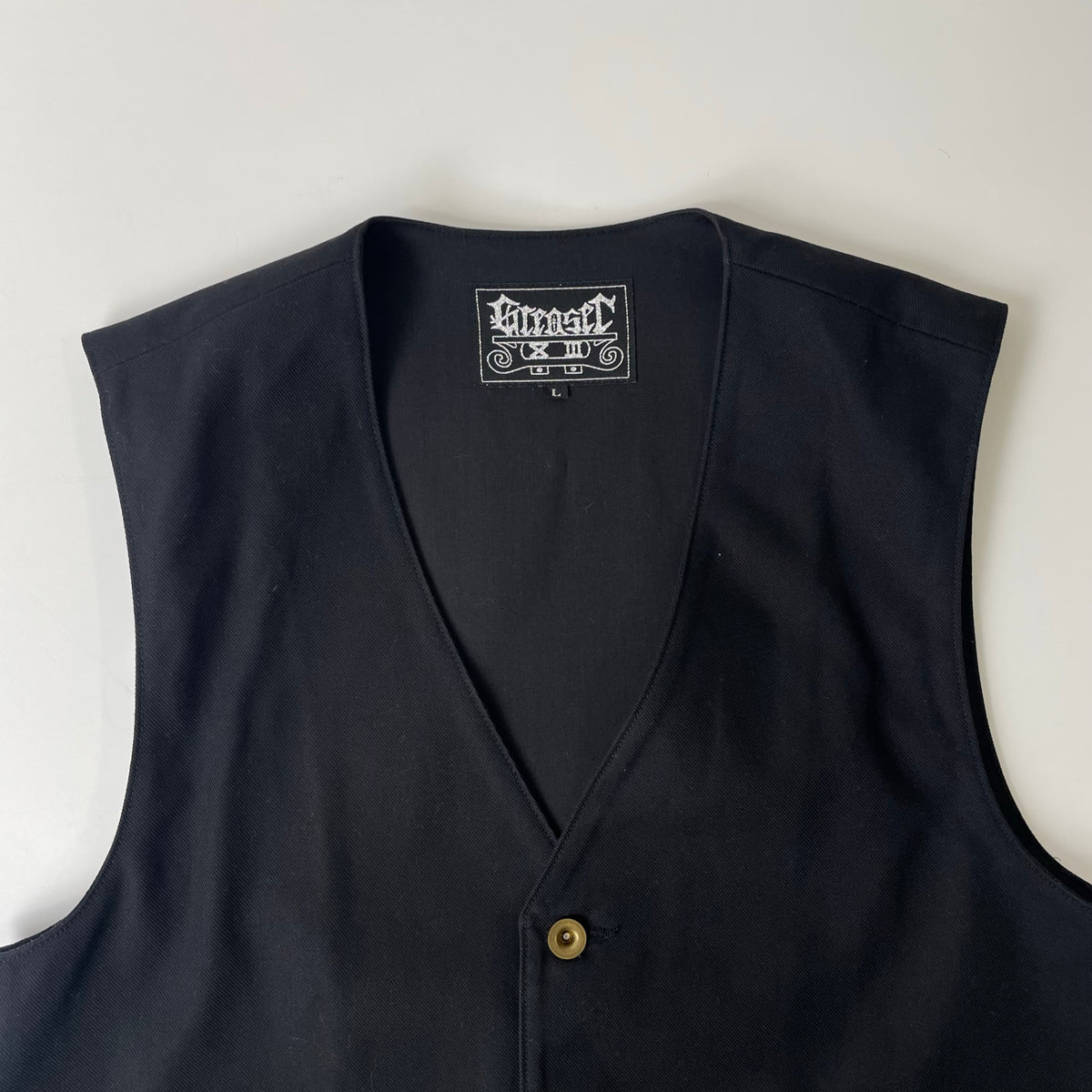 GREASER / 刺繍ロゴツイルヘビーベスト 参考定価：15,000程度 SIZE:L