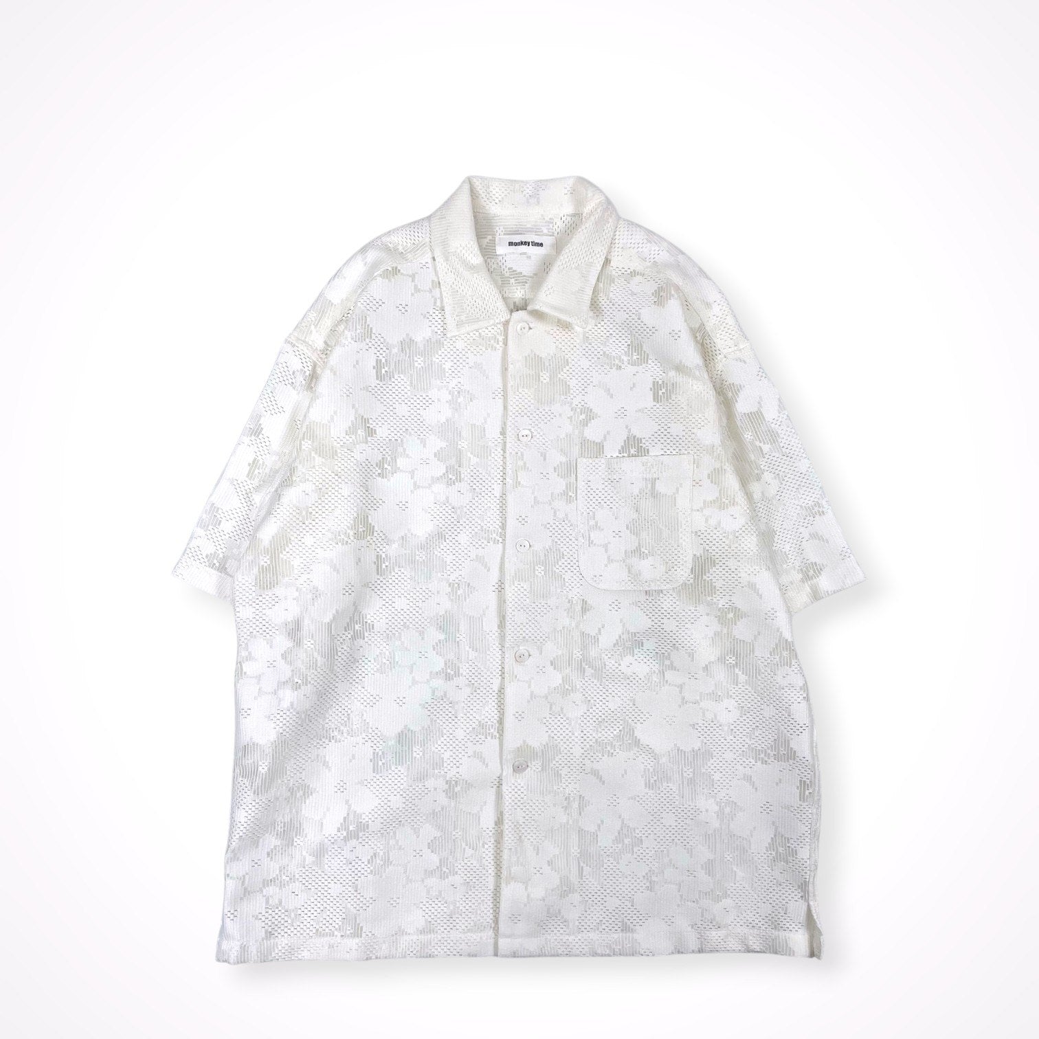 monkey time / FLOWER RUSSELL LACE SHIRT 参考定価：14,500+tax SIZE:M