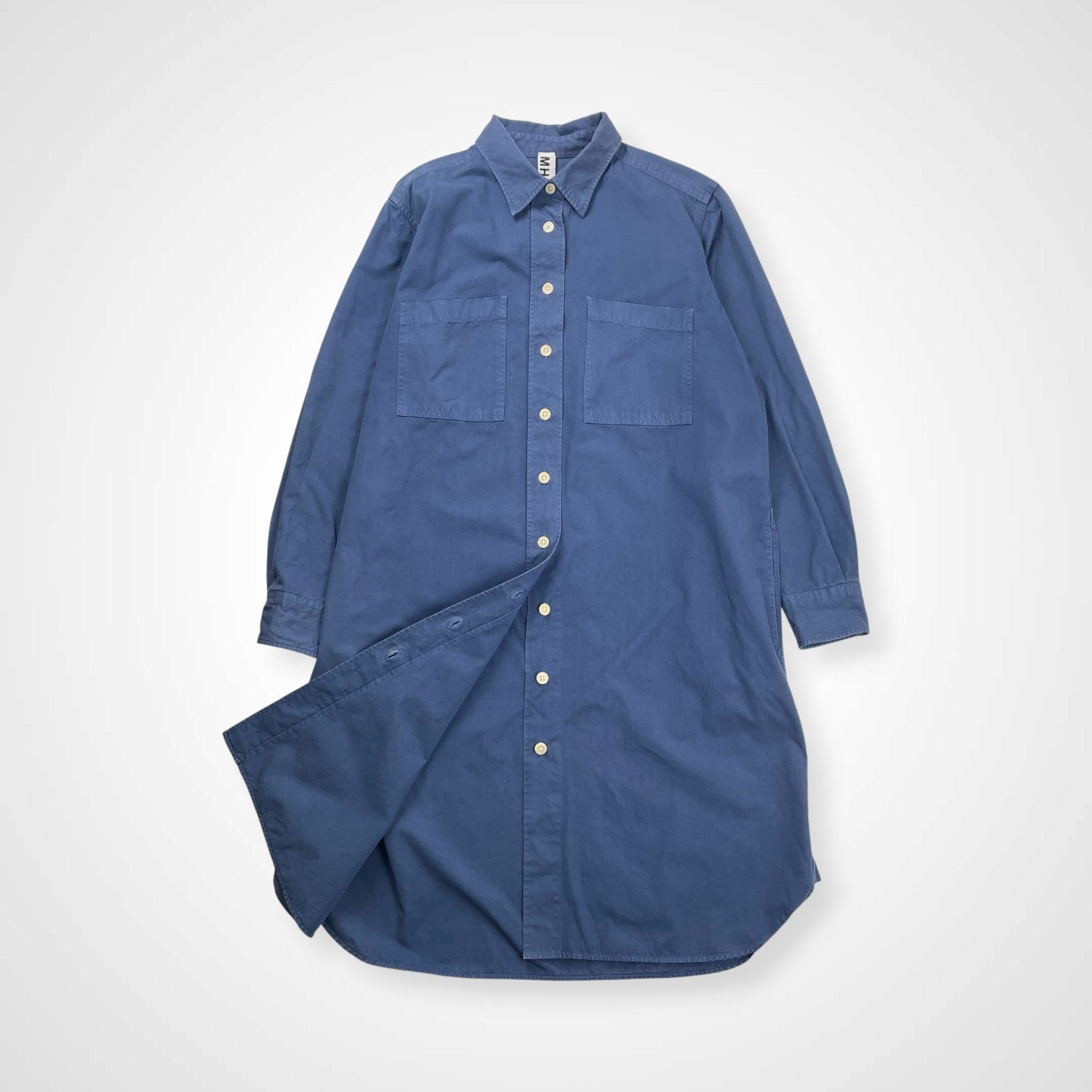 MHL. エムエイチエル / コットンシャツワンピース ブルー 日本製 参考定価：32,000程度 SIZE:1