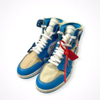 NIKE × OFF WHITE / Air Jordan 1 High UNC "White/Dark Powder Blue" 箱付 SIZE：28.5cm