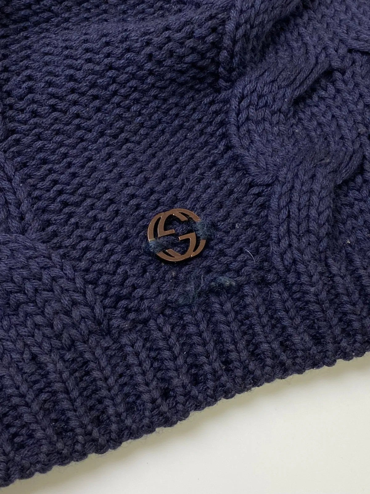 GUCCI グッチ / ニット帽 インターロッキング ウール100％ SIZE：L