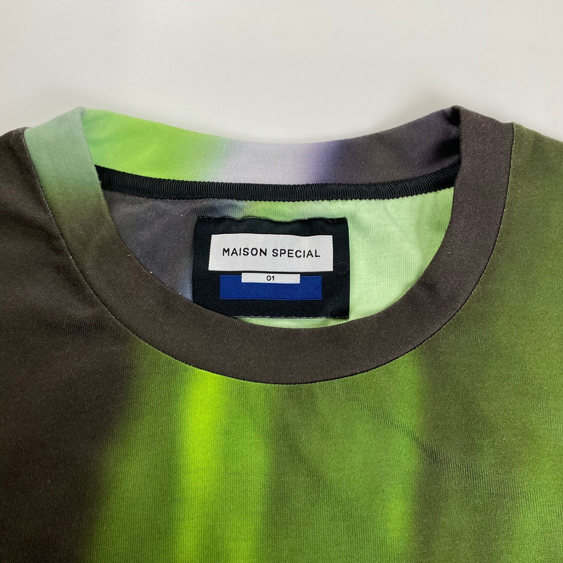 MAISON SPECIAL メゾンスぺシャル / アブストラクトフロー プライムオーバー クルーネック Tシャツ SIZE：1