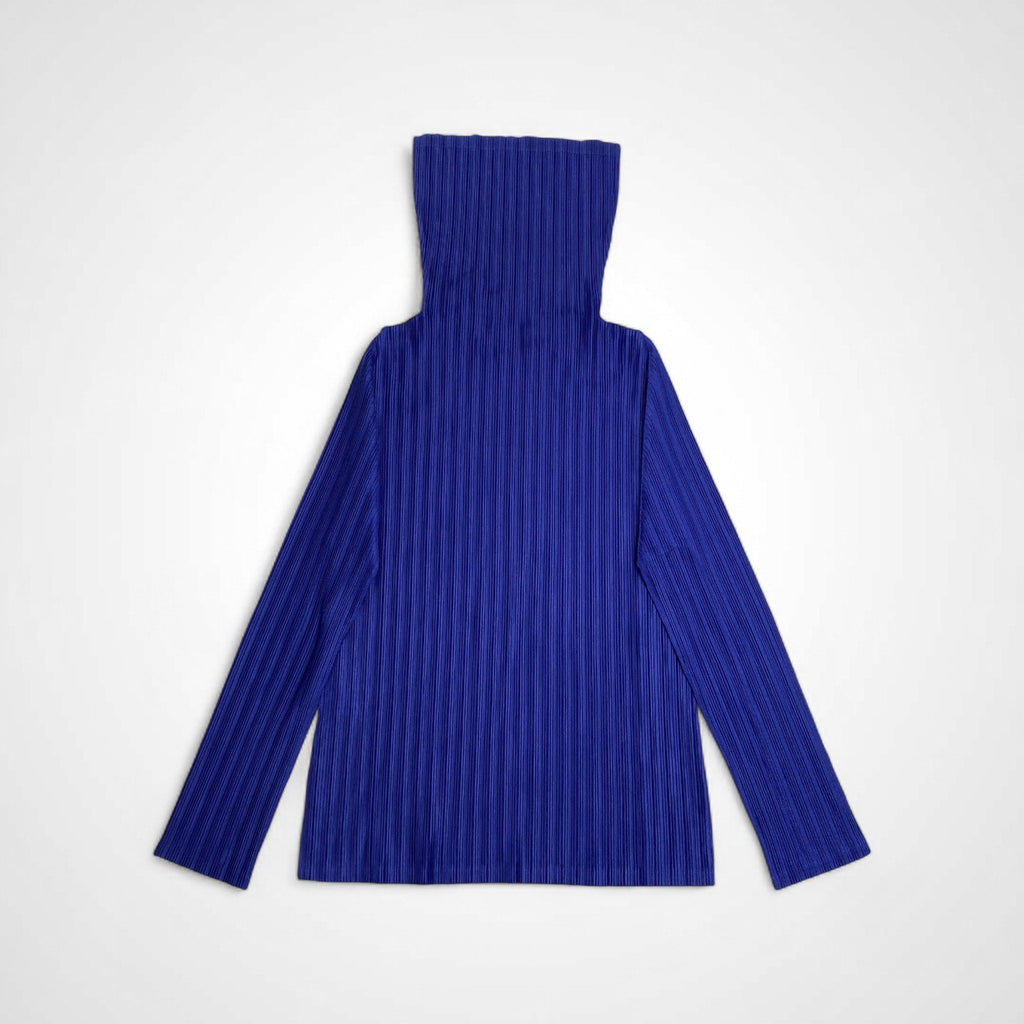 PLEATS PLEASE ISSEY MIYAKE プリーツプリーズ イッセイミヤケ / プリーツ タートルネックカットソー ブルー SIZE:3