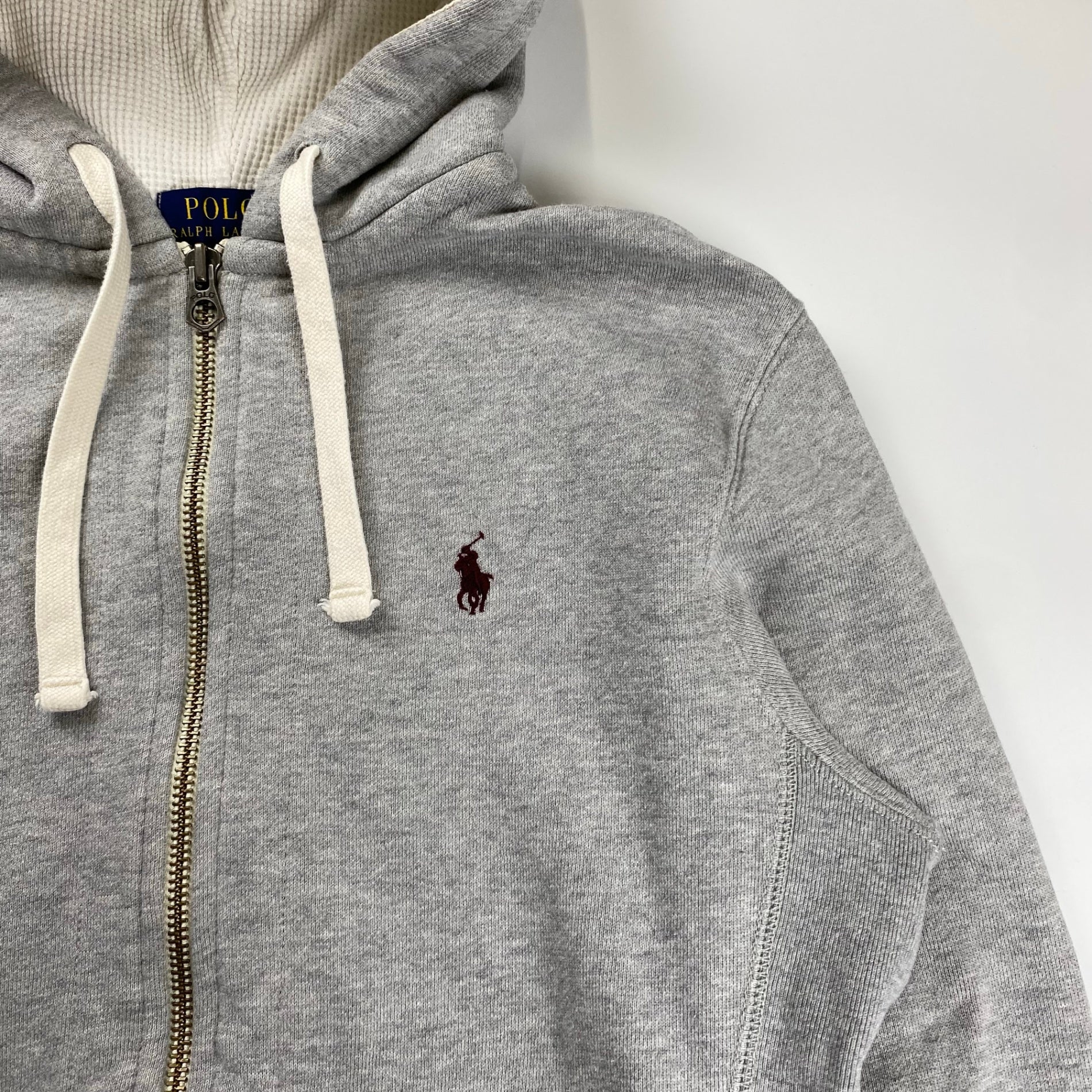POLO RALPH LAUREN ポロラルフローレン / ジップアップパーカー フードサーマル ポニー刺繍 SIZE：S
