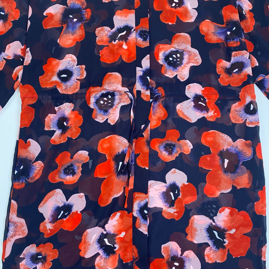 5 PREVIEW ファイブ プレビュー / シャツワンピース フラワープリント チャーム付 参考定価：40,000程度 SIZE：S