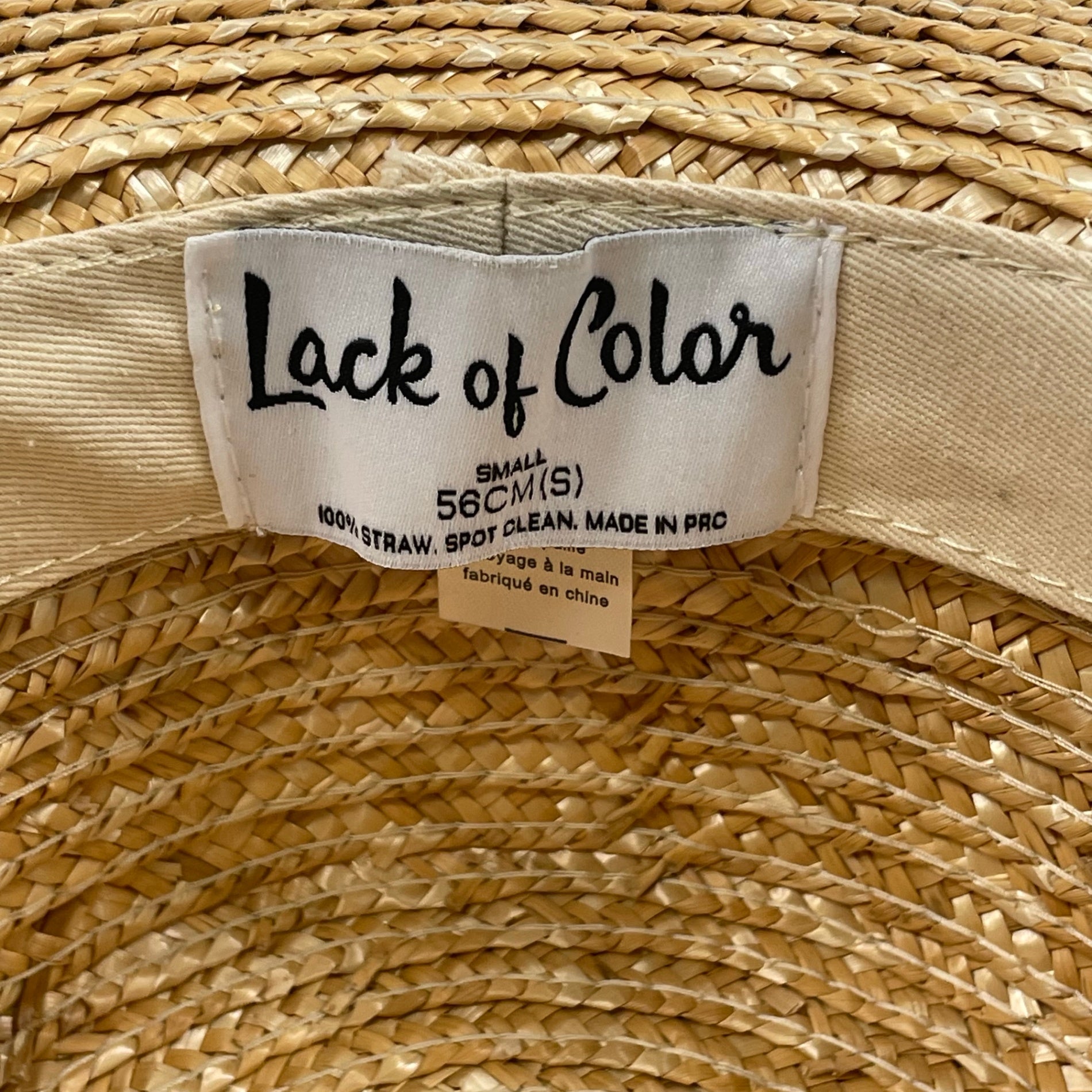 Lack of Color ラックオブカラー / ストローハット カンカン帽 参考定価：24,000程度 SIZE：56cm