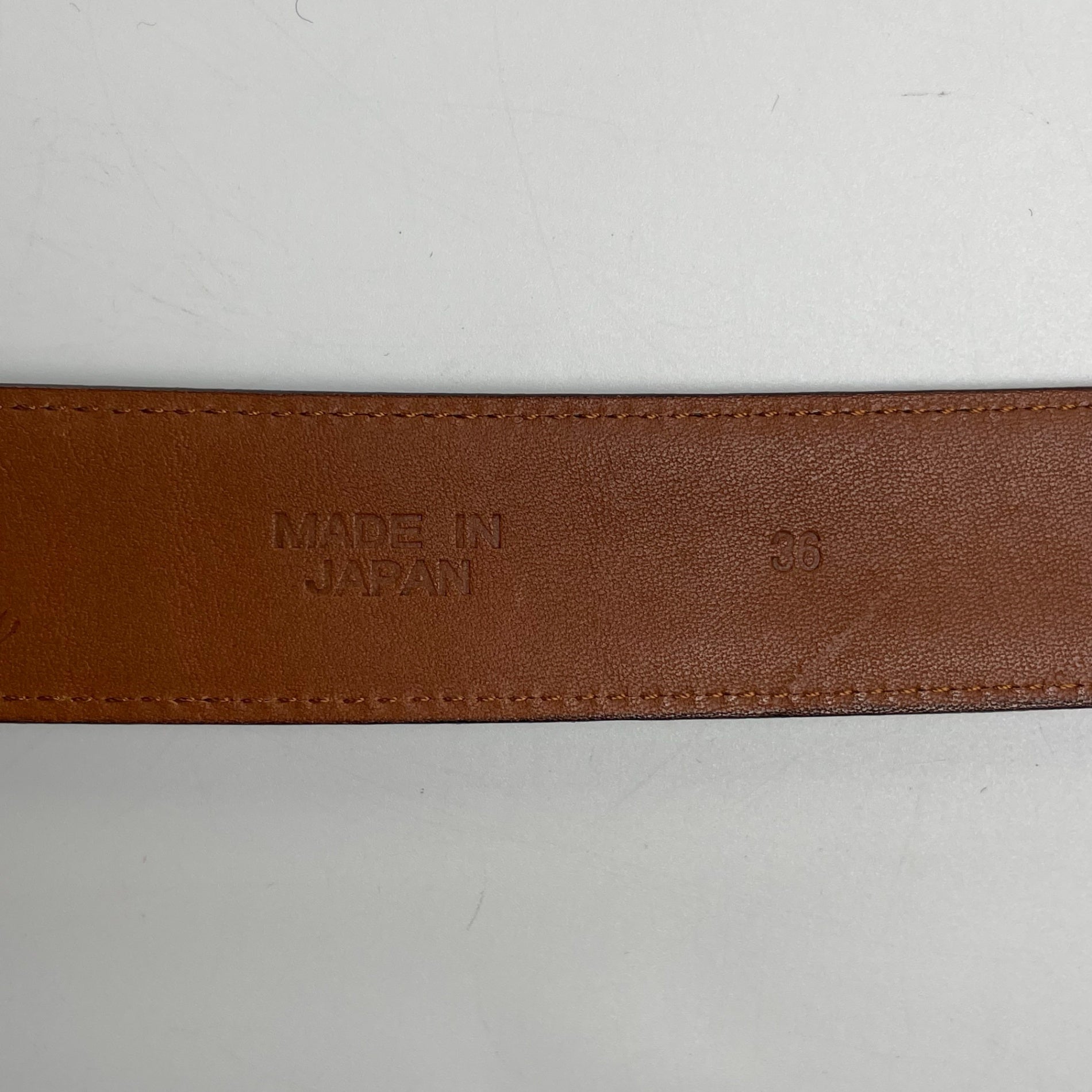 Brooks Brothers ブルックス ブラザーズ / レザーベルト ダークブラウン ゴールドバックル 日本製 美品 全長：105cm