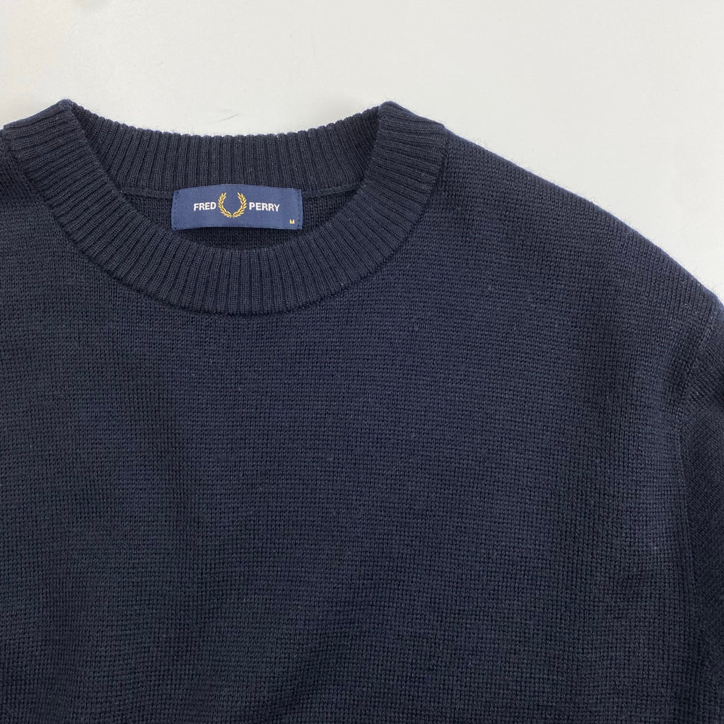 FRED PERRY フレッドペリー / スリーブロゴ ジャガードロゴニット SIZE:M