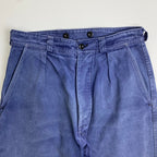 60s FRENCH VINTAGE / 1タック レイルマンパンツ 片ポケ フェード ツールポケット SIZE:W80cm