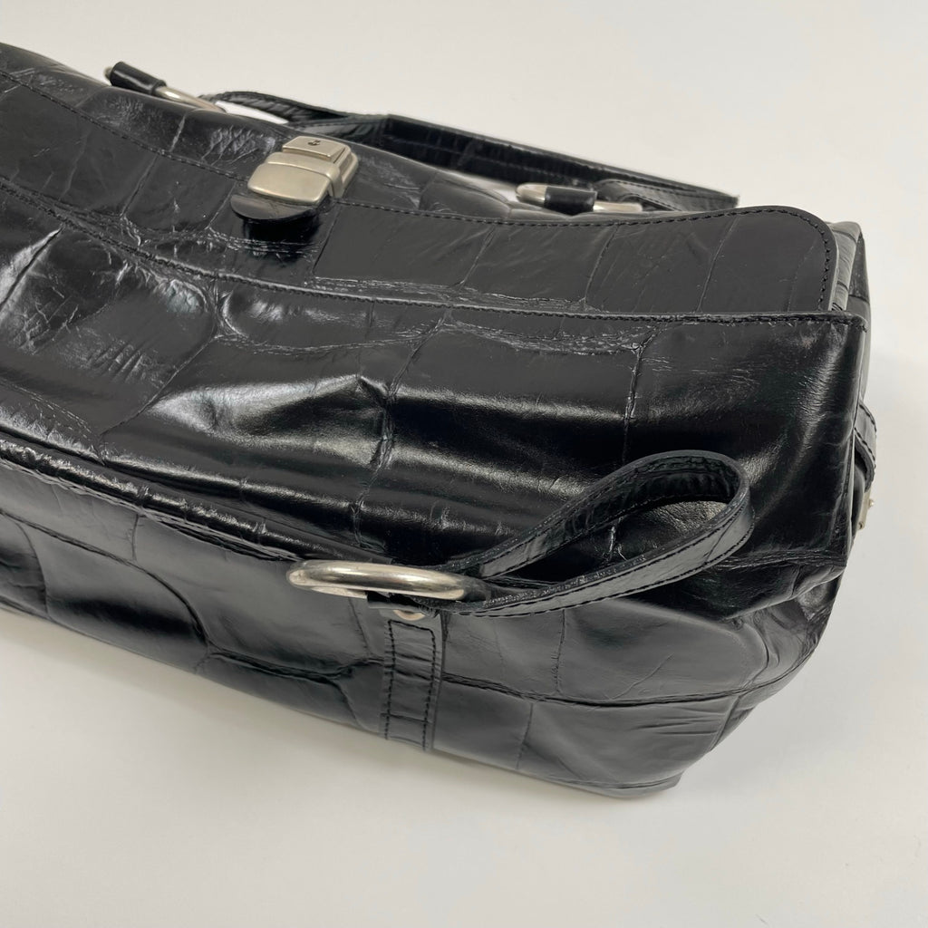 collection PRIVEE? コレクションプリヴェ / レザーボストンバッグ ブラック H.P FRANCE取扱い 参考定価：150,000程度