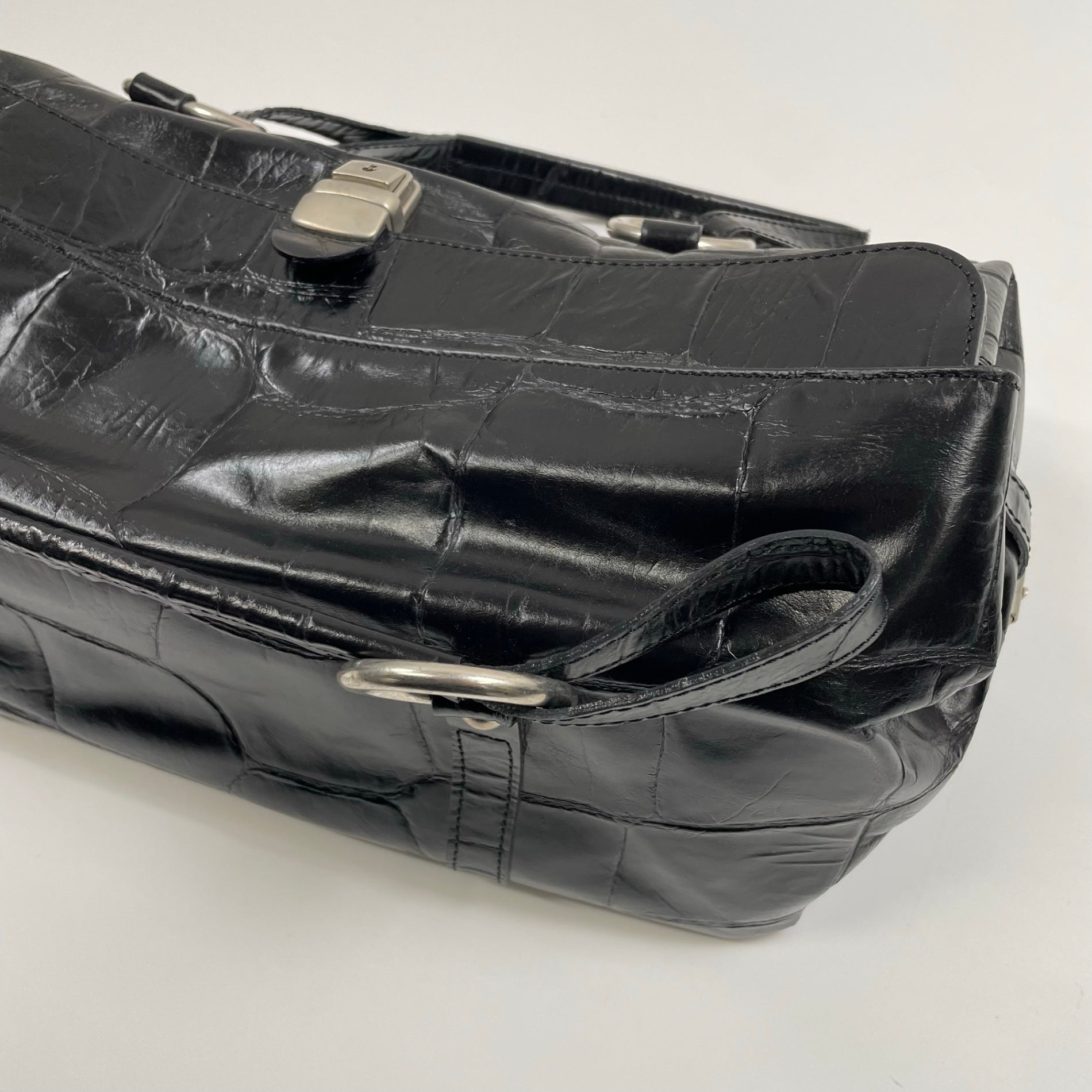 collection PRIVEE? コレクションプリヴェ / レザーボストンバッグ ブラック H.P FRANCE取扱い 参考定価：150,000程度