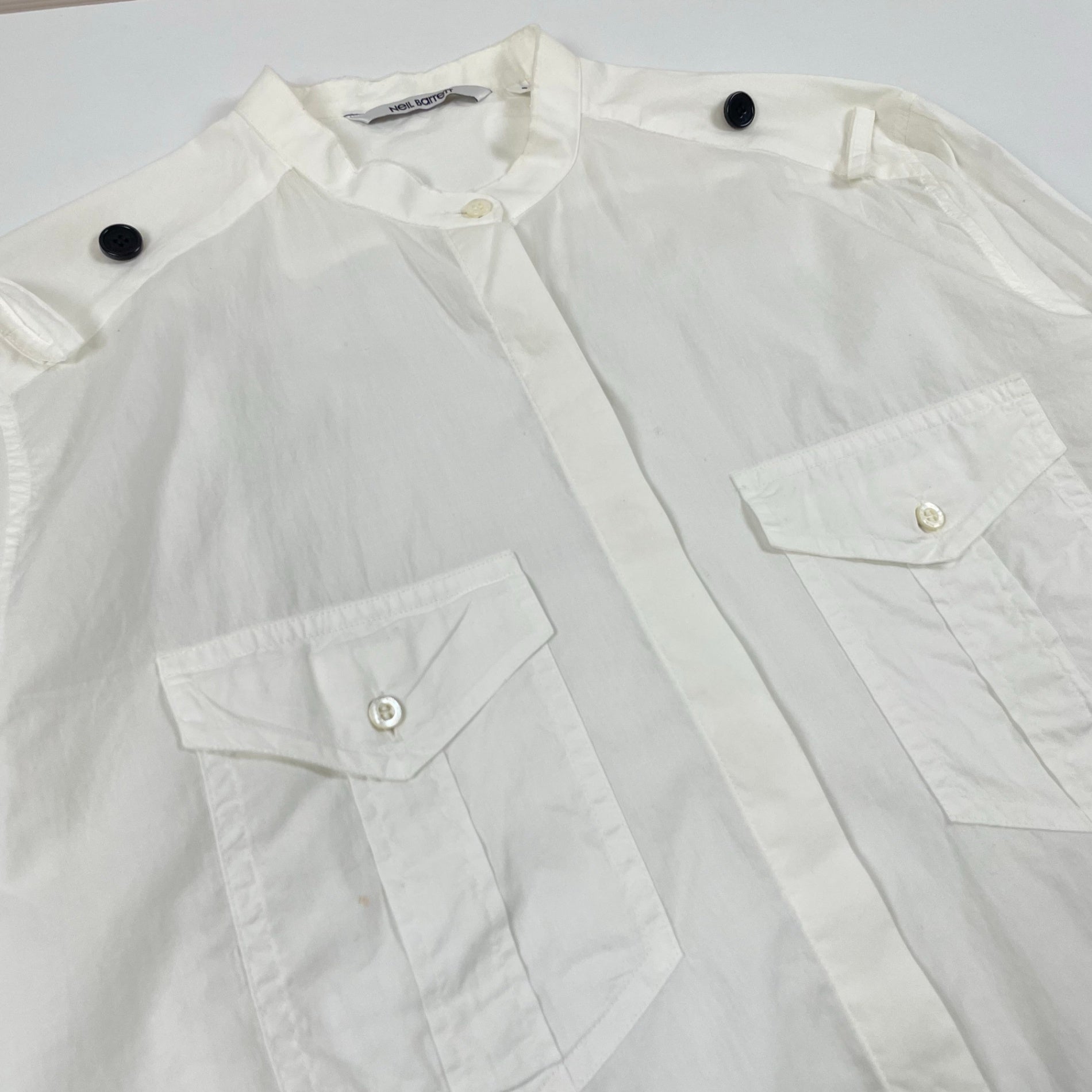 NeiL BarreTT / ミリタリーポプリンシャツ 参考定価：55,000程度 SIZE:S