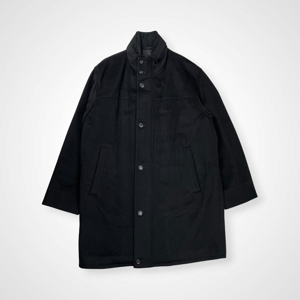 VINTAGE ヴィンテージ / ピュアカシミヤコート フード収納 ブラック 参考定価：200,000程度 SIZE:LL