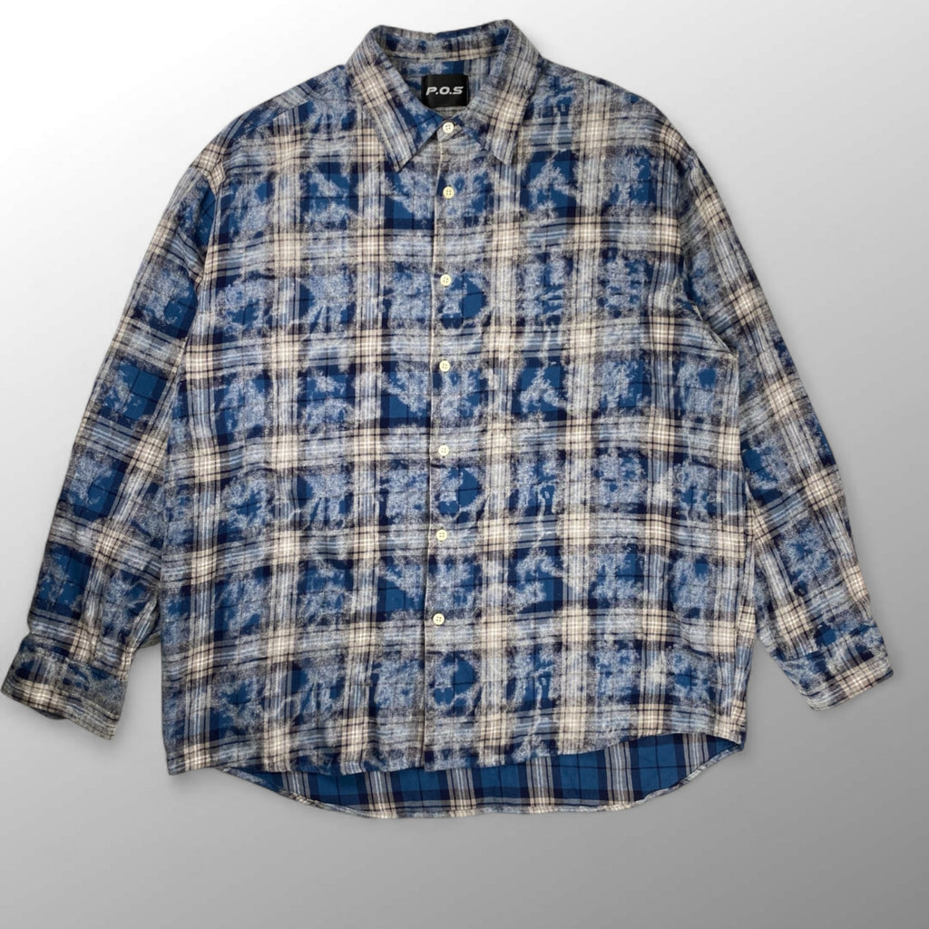 P.O.S ピーオーエス / グランジ フォグチェックシャツ 韓国発 SIZE:L程度