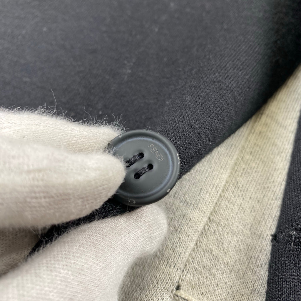 FENDI フェンディ / ニット バイカラー ジャガード ジャケット MADE IN ITALY SIZE:48（L程度）