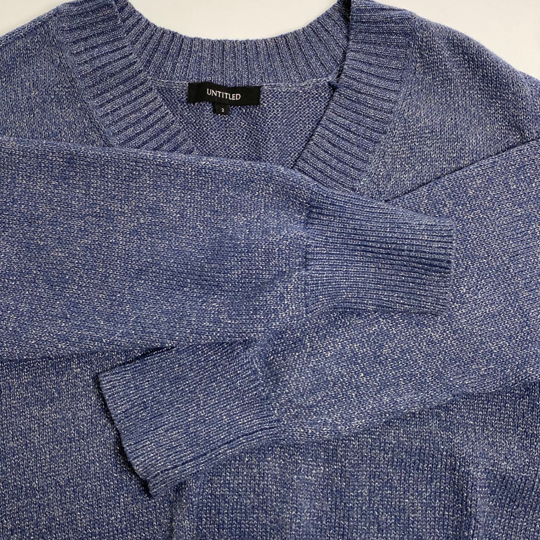 UNTITLED アンタイトル / スキッパーネックニットプルオーバー ブルー 参考定価：18,000+tax SIZE：2