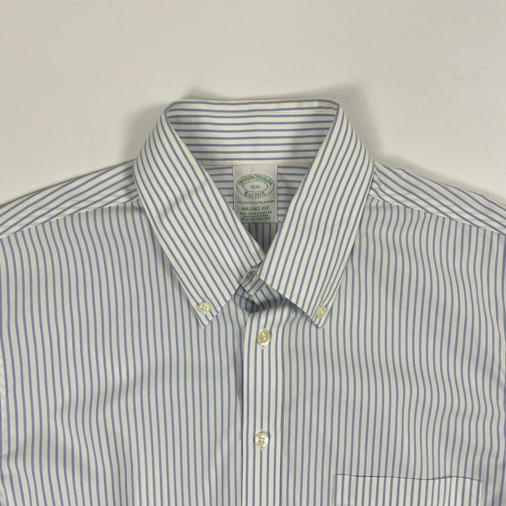 Brooks Brothers / 半袖ストライプシャツ 参考定価：16,000程度 SIZE:15 1/2(L程度)