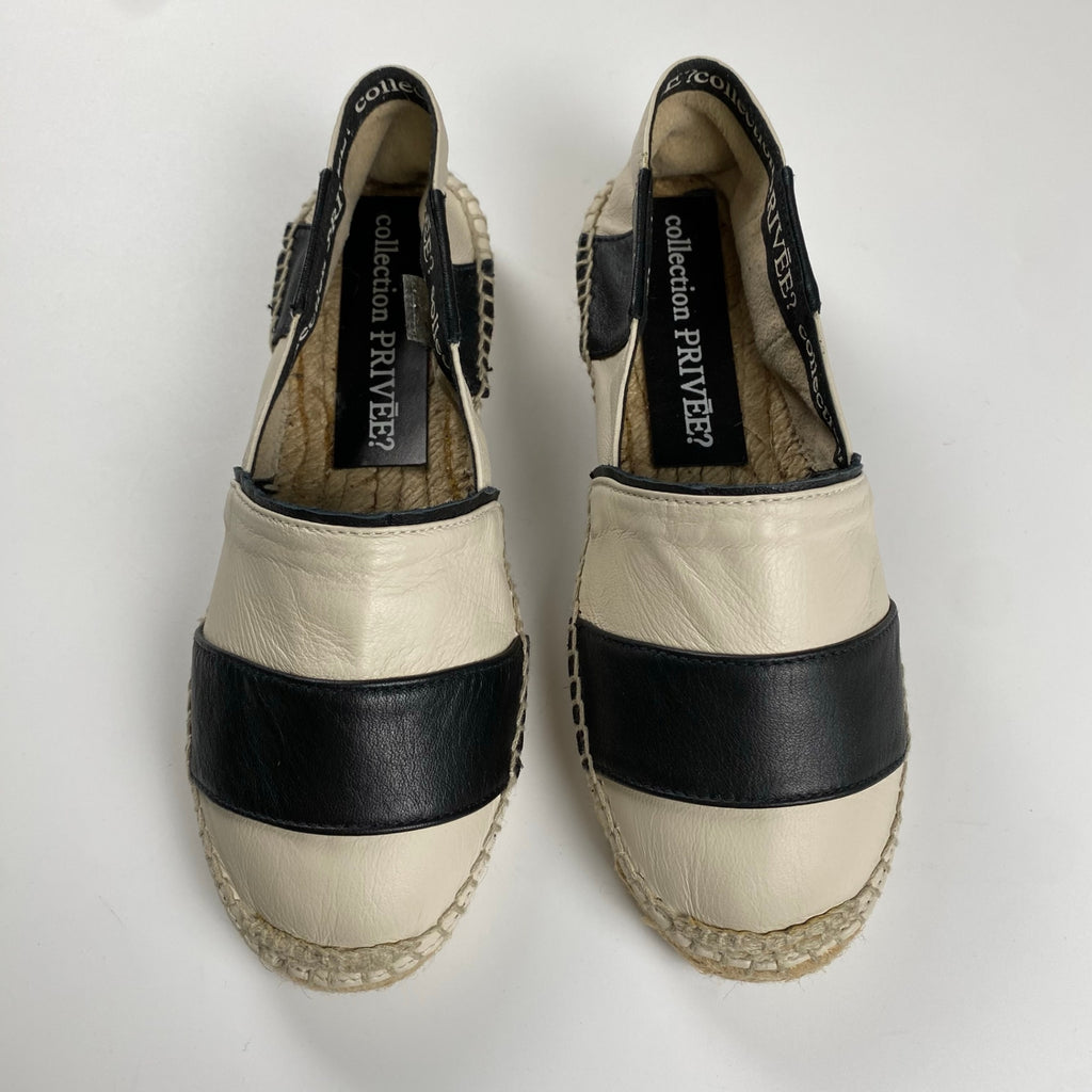 collection PRIVEE? コレクション プリヴェ / レザー ボーダー エスパドリーユ H.P FRANCE取扱い 参考定価：30,000程度 SIZE：35