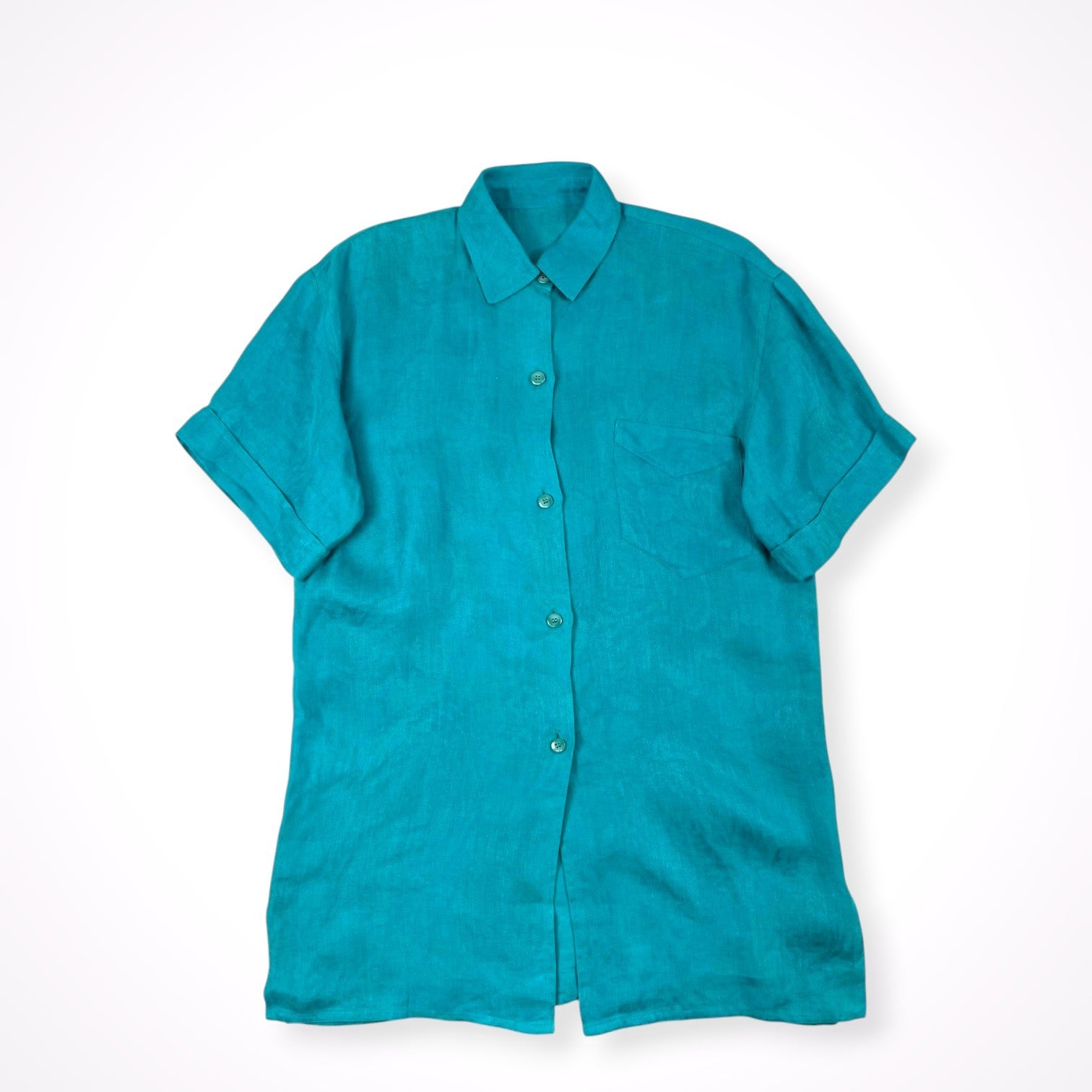 EURO VINTAGE / ヴィンテージシャツ ターコイズブルー SIZE:FREE